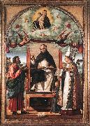 CARPACCIO, Vittore St Thomas in Glory between St Mark and St Louis of Toulouse dfg oil painting